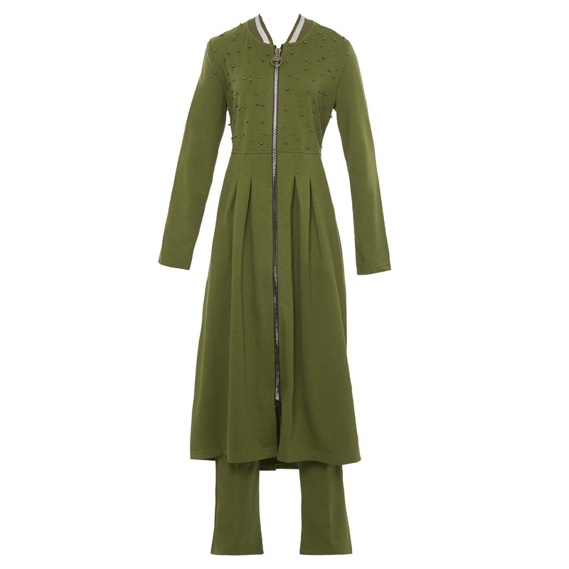 Bottle Green Active Wear with Pellet - Front