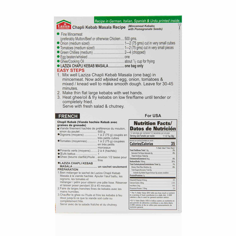 Laziza Chapli Kebab Recipe Mix - Directions