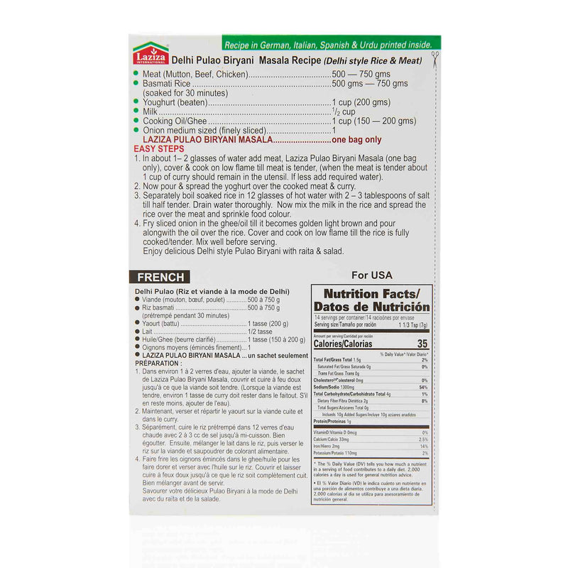 Laziza Zafrani Bombay Biryani Recipe Mix