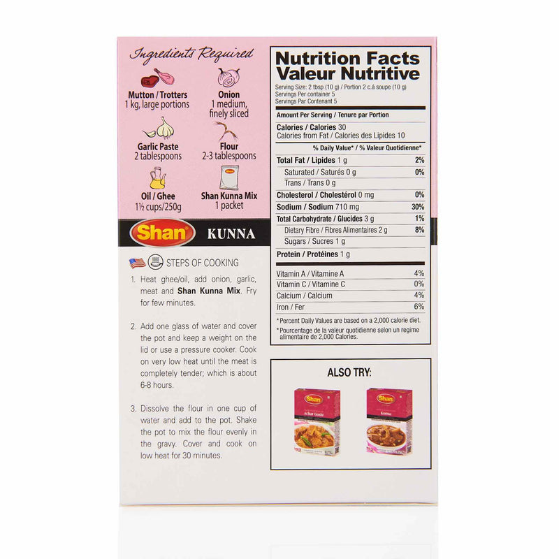Shan Kunna Recipe Mix - Directions